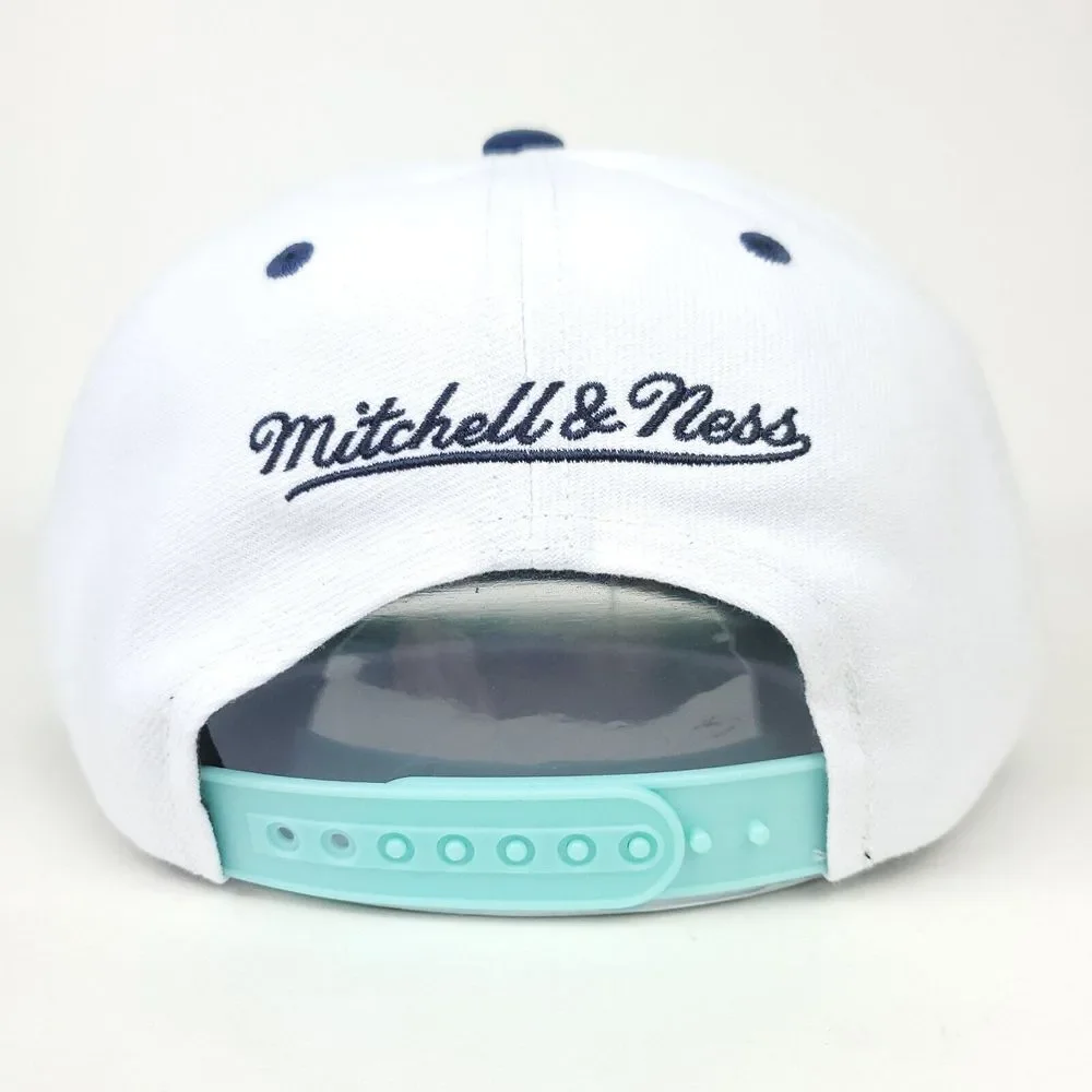 Seattle Kraken Mitchell & Ness‎ NHL Pro Fit Snapback Hat Cap Navy Aqua White NWT